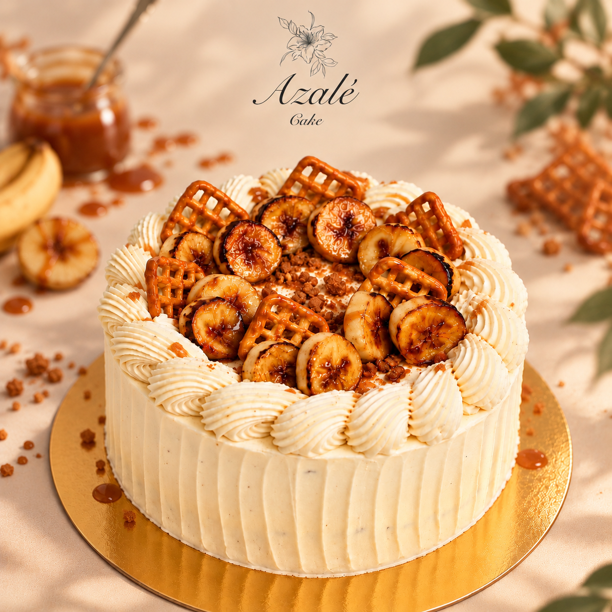 Banana Salted Caramel Cream Cake