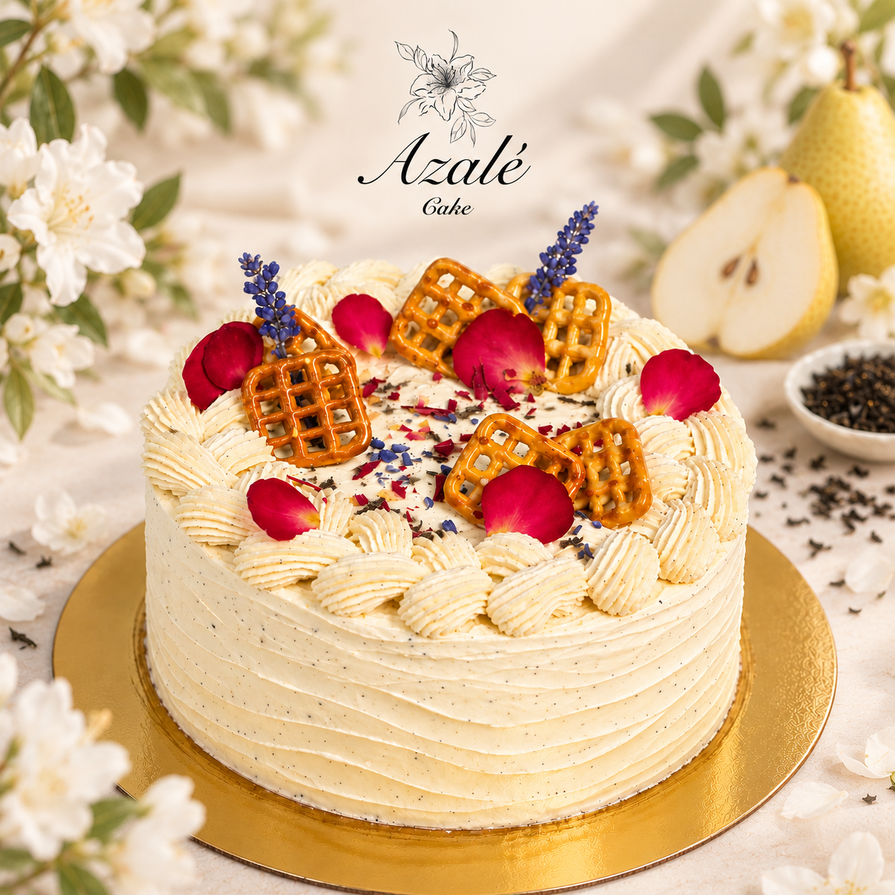 Pear Earls Grey Tea Cream Cake